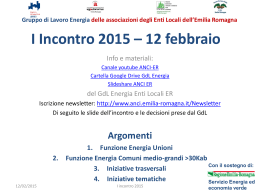 I Incontro 2015 – 12 febbraio - ANCI Emilia