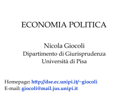 Lezione 1-2-3 - Dipartimento di Scienze Economiche