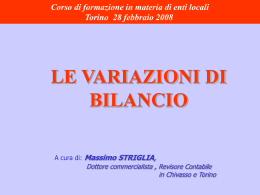 Corso di formazione in materia di enti locali Torino 28 febbraio 2008