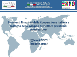 Presentazione art. 7 - Cooperazione Italiana allo Sviluppo