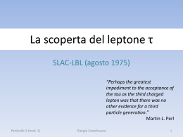 La scoperta del leptone t - Universit&agrave; degli Studi di Milano