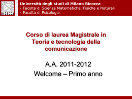 Laurea Magistrale in Informatica - DISCo