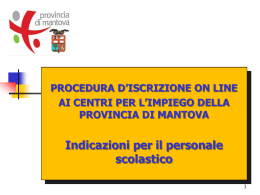 COMPARTO SCUOLA Mantova - iscrizione Online
