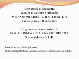 SLIDES - Lecture ONE - alfabetico dei docenti 2009