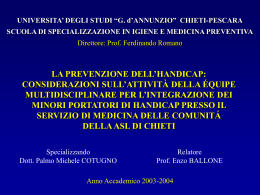 la prevenzione dell`handicap