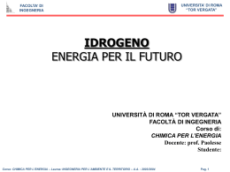 IDROGENO : ENERGIA PER IL FUTURO