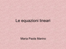 Le equazioni lineari (M.P. Marino)