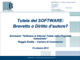 Tutela del SOFTWARE - Camera di Commercio di Reggio Emilia
