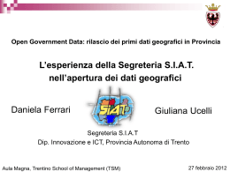 Segreteria SIAT - Provincia Autonoma di Trento