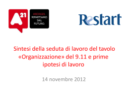 Tavolo Organizzazione