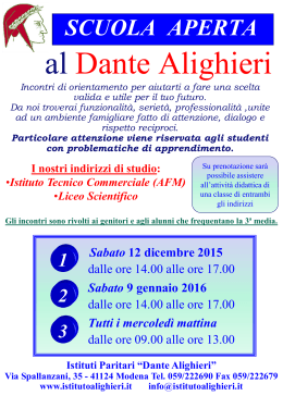 SCUOLA APERTA 2015-16 - Istituto Dante Alighieri
