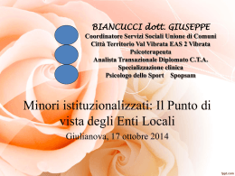 Minori istituzionalizzati: il punto di vista degli Enti - "A. ZOLI"