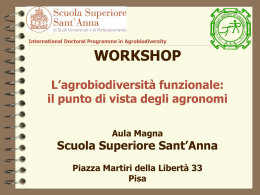 CICLO DI SEMINARI: Agrobiodiversity and Agroecosystem