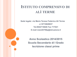 iscrizione classi prime - Istituto Comprensivo di Al&igrave; Terme