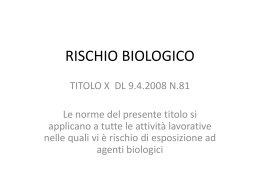 RISCHIO BIOLOGICO - Ente Scuola Edile di Cosenza