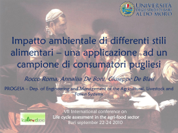 Impatto ambientale di differenti stili alimentari