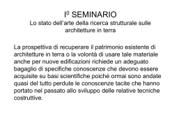 I0 SEMINARIO Lo stato dell`arte della ricerca strutturale sulle