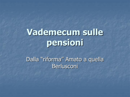 Vademecum sulle pensioni