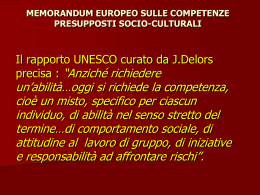 memorandum europeo sulle competenze presupposti socio