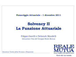 Funzione Attuariale - Ordine Nazionale degli Attuari
