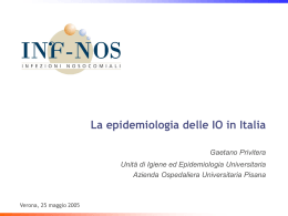 L`Epidemiologia delle IO in Italia