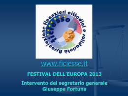 Slides intervento Fortuna a Festival Europa 2013