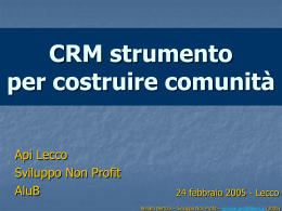 CRM - sviluppo non profit