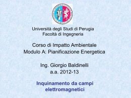 Corso di Pianificazione Energetica e Impatto Ambientale
