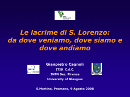 Dalle lacrime di S.Lorenzo alla Cosmologia