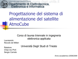 Diapositiva 1 - Universit&agrave; degli Studi di Trieste