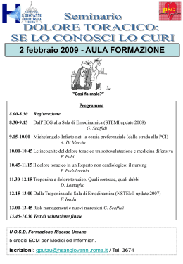 2 febbraio 2009 - AULA FORMAZIONE Programma 8.00
