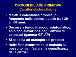 CIRROSI BILIARE PRIMITIVA (I) Caratteristiche cliniche