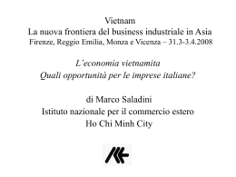 L`economia vietnamita Quali opportunit&agrave; per le imprese italiane?