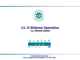 Il Sistema Operativo - SisInf Lab