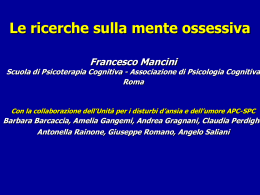 Mancini, F. Alcune ricerche sulla mente ossessiva