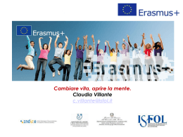 Presentazione di Erasmus+ - Cambiare vita, aprire la mente