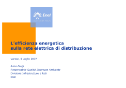 L`efficienza energetica sulla rete elettrica di