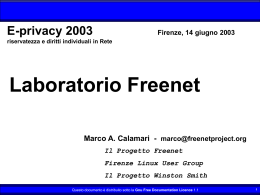 Freenet - e-privacy I - Progetto Winston Smith