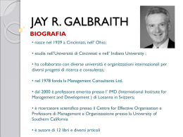 JAY R. GALBRAITH - Università di Cagliari