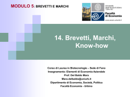 Brevetti, Marchi - Università degli Studi di Urbino