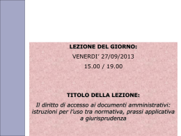 Il diritto di accesso