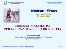Modelli matematici per la dinamica della bicicletta