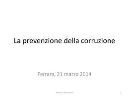 La prevenzione della corruzione