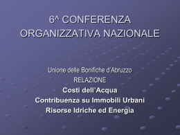 Costi dell`Acqua / Contribuenza su Immobili Urbani / Risorse