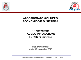 Intervento Assessore allo Sviluppo Economico e di Sistema