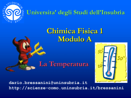 Temperatura - Università degli Studi dell`Insubria