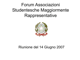 Forum Associazioni Studentesche Maggiormente Rappresentative