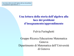 Una lettura della storia dell`algebra alla luce dei problemi d