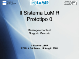 Il Sistema Informativo del Progetto LUMIR