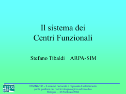 Il sistema dei centri funzionali